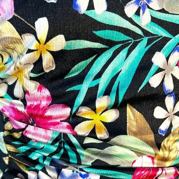 Miraclesuit SZ14 Black Tropical Floral Tummy Control Swimsuit Beach Cruise resor - Picture 5 of 9